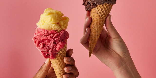 Gelatissimo ice creams on pink background