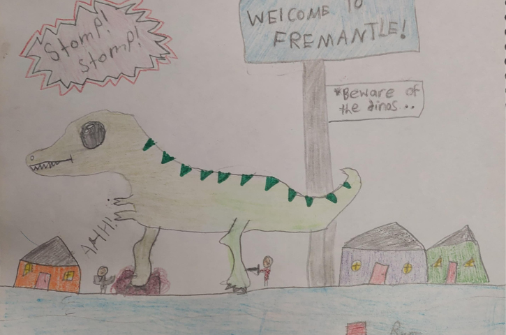 FREO BUILDS dinosaur sketch by 10 year old Sienna