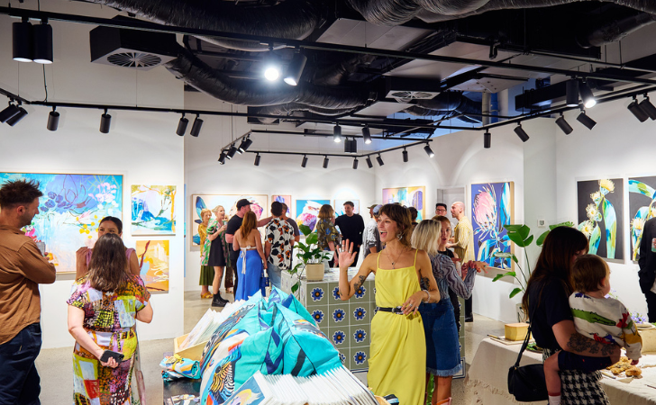 Artist and creative community comes together at Anya Brock's colourful gallery