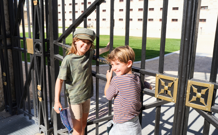 Kids in Freo, following adventure trail to Fremantle Prison, during School holidays in Fremantle