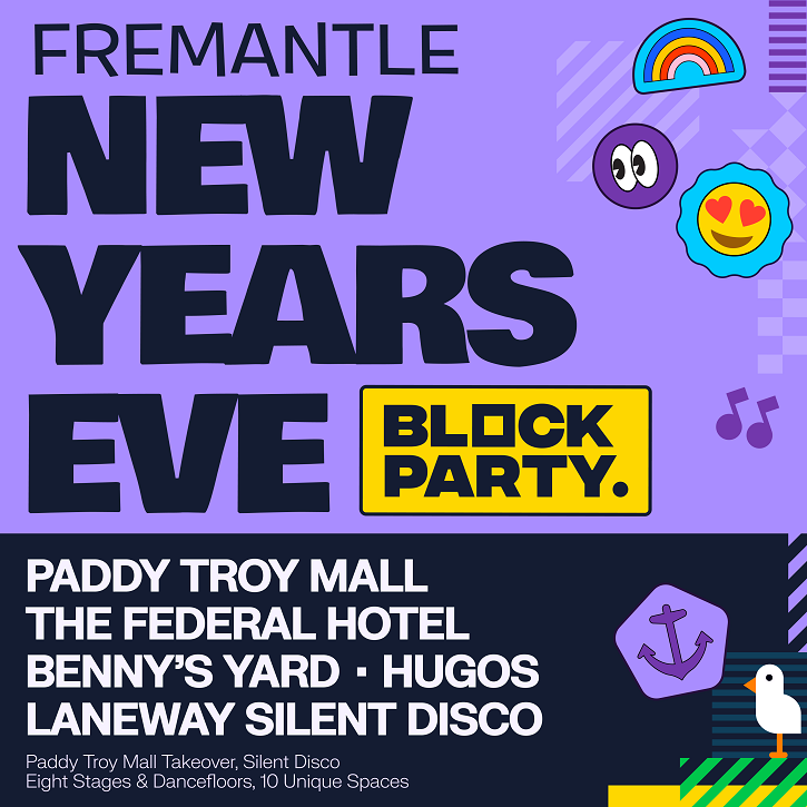 Fremantle New Years Eve Paddy Troy Mall Block Party poster.