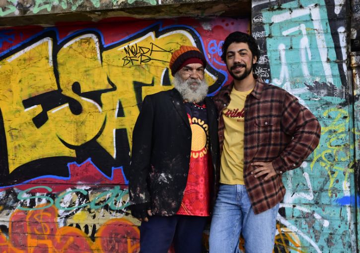 Charlie and Coins outside Woolstores