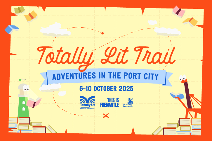 A cartoon map with the words Totally Lit Trail in cursive writing.