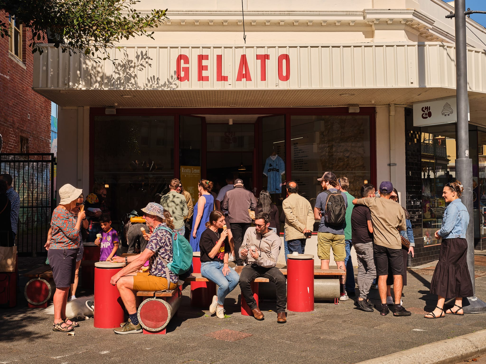 Busy Chicho Gelato shop in Fremantle