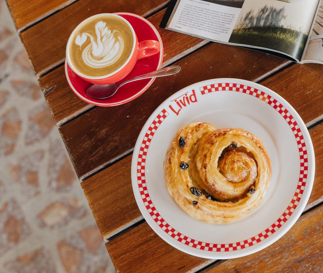 Coffee and pastry at Livid Skate Cafe
