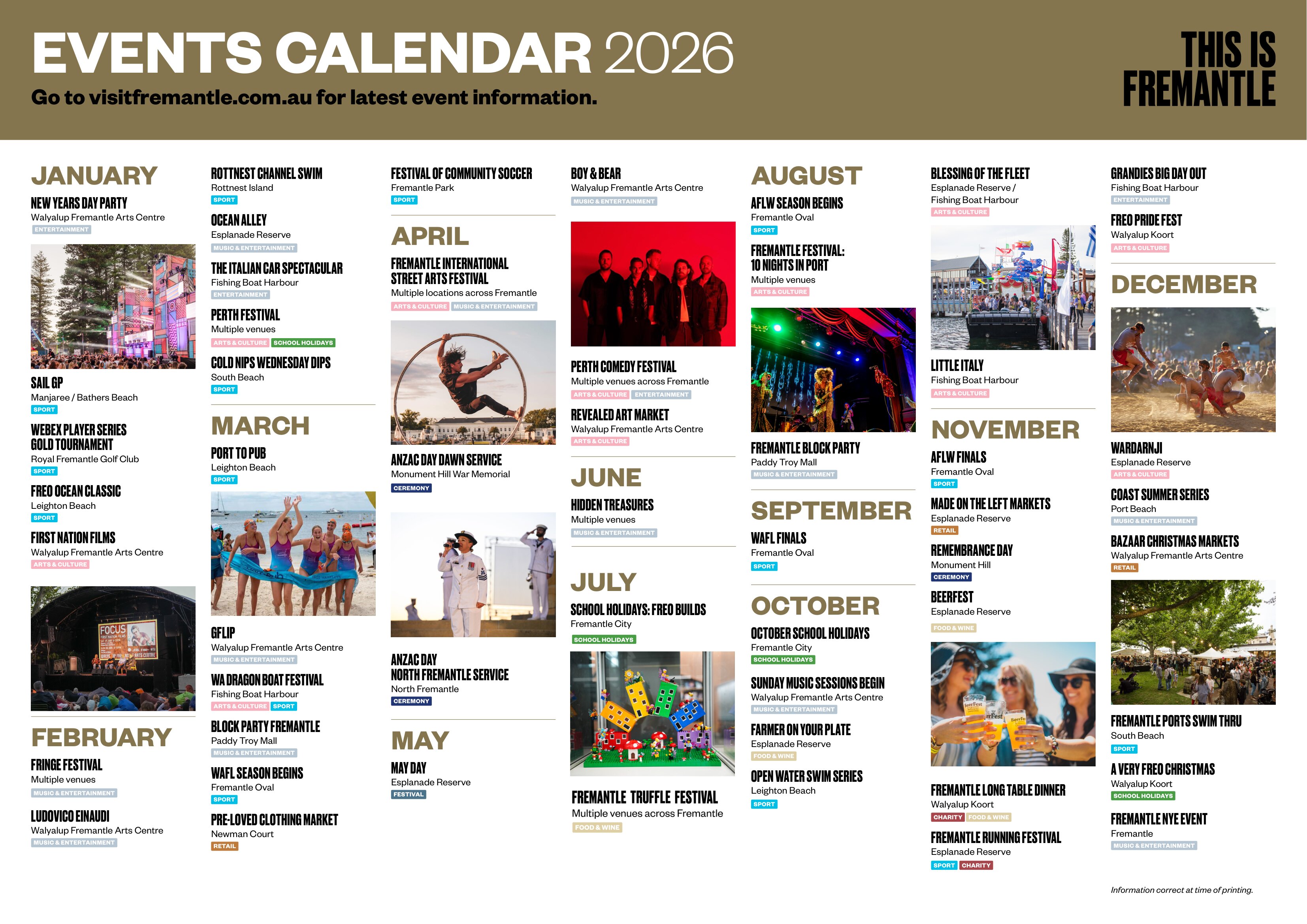 2026 Events Calendar City of Fremantle