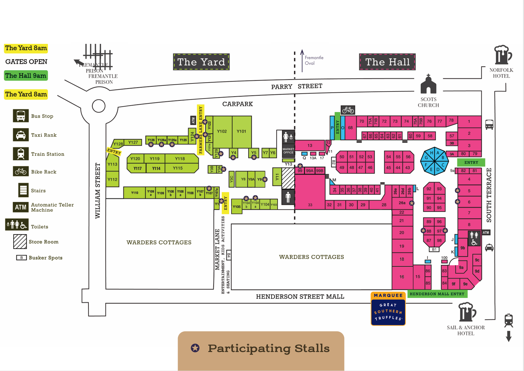 map of Fremantle markets and truffle marquee