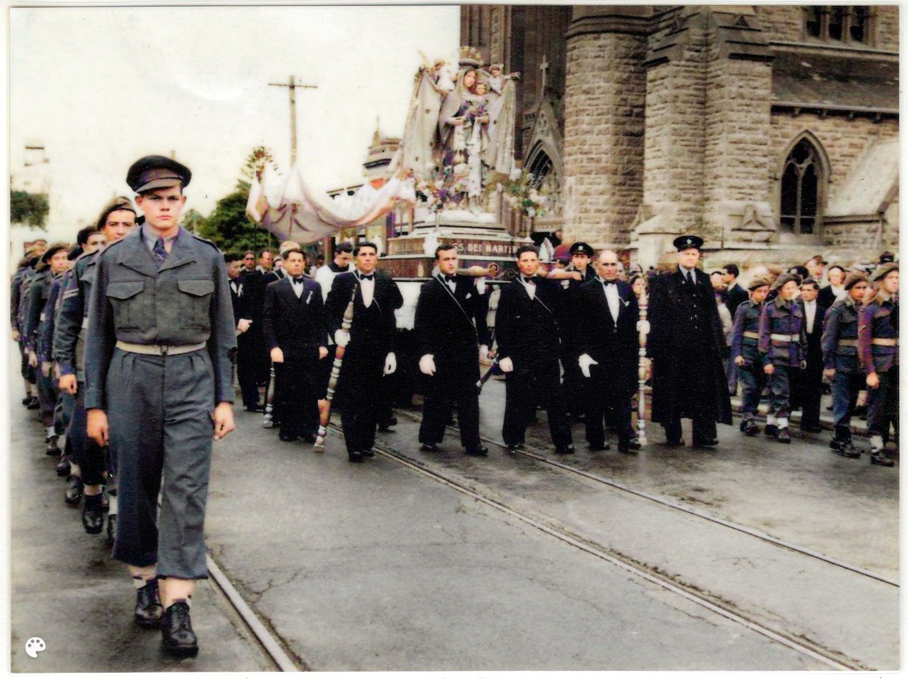 a historical photo from 1951 of the Blessing of the Fleet 