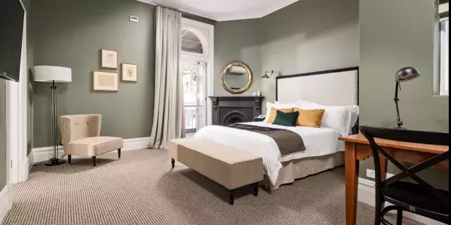 bedroom at the national hotel in fremantle