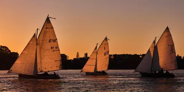 Boats sailing in a bay