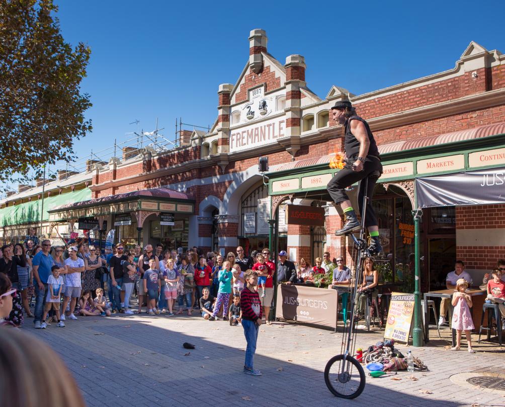 Busker at Fremantle Markets