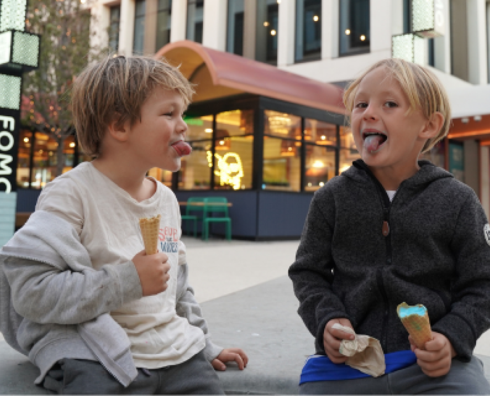 Kids eating ice cream near FOMO Fremantle 