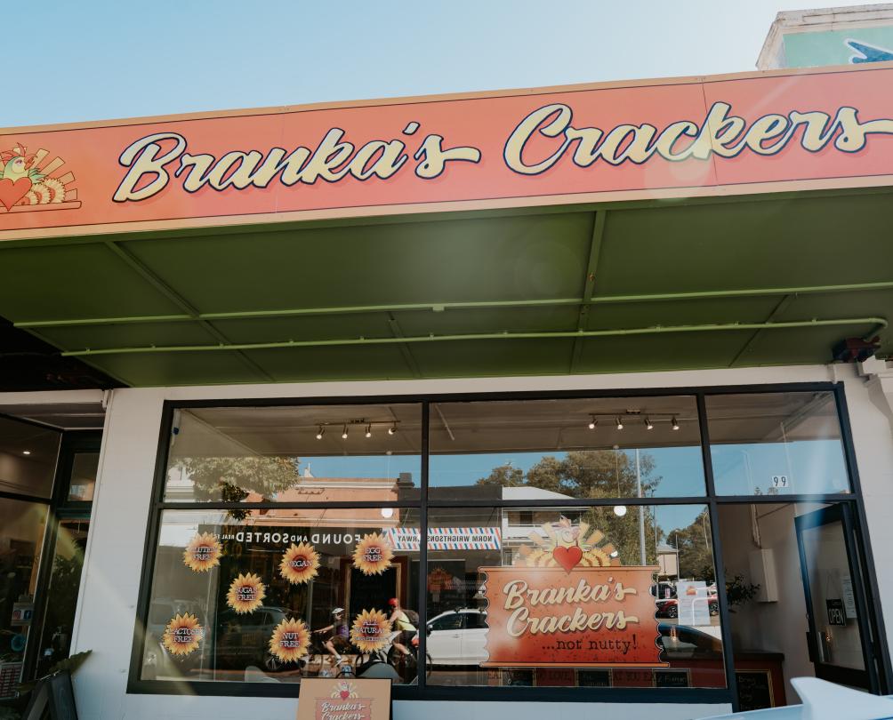 Exterior shot of Branka's Crackers in Fremantle