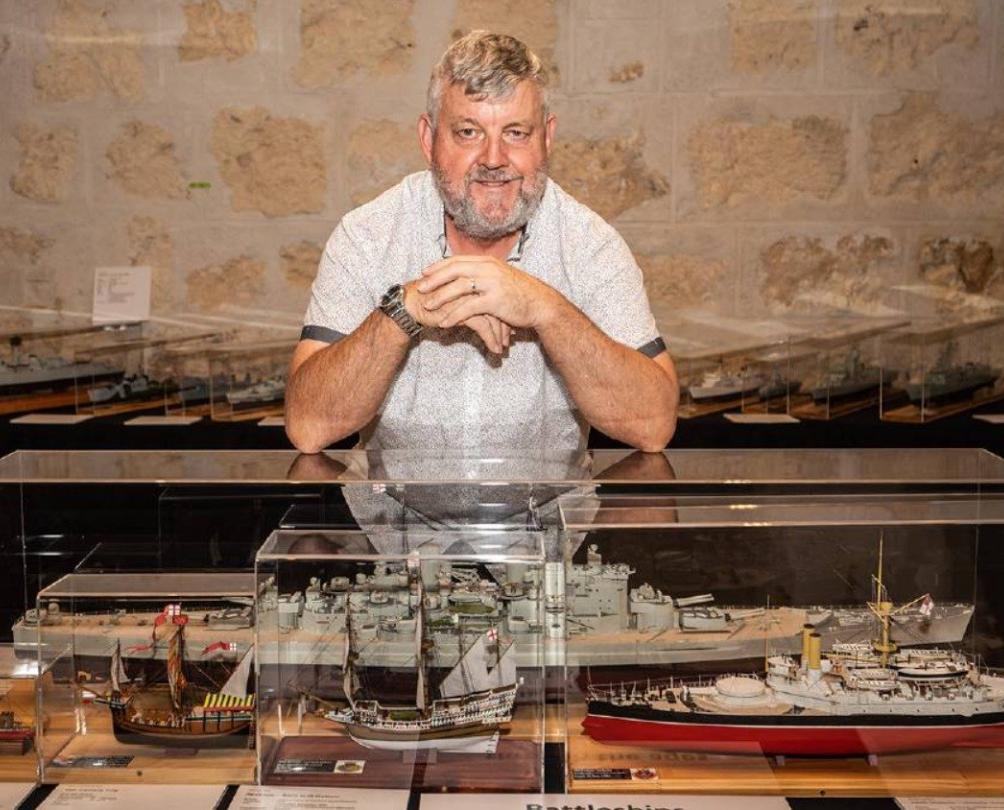 Gerry Westenburg with one of the models.