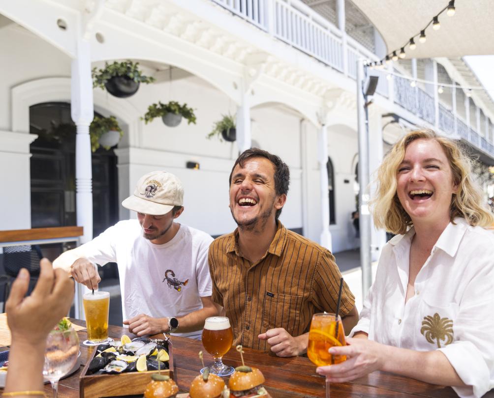 Al fresco at Ball & Chain bar, the Esplanade.