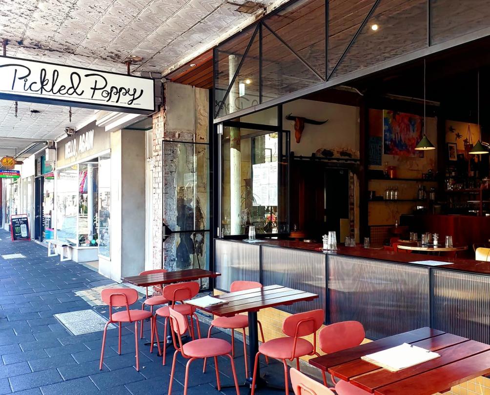 Al fresco dining at the Pickled Poppy restaurant Fremantle.