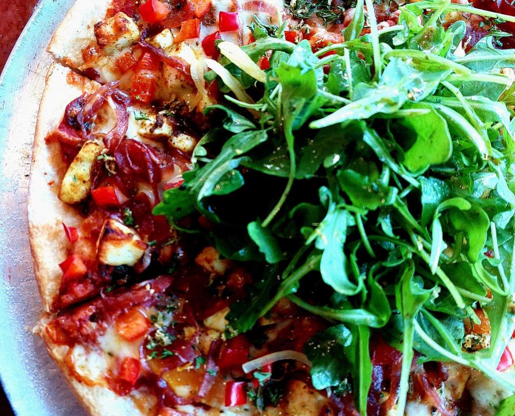 Pizza served at the Pickled Poppy restaurant Fremantle.