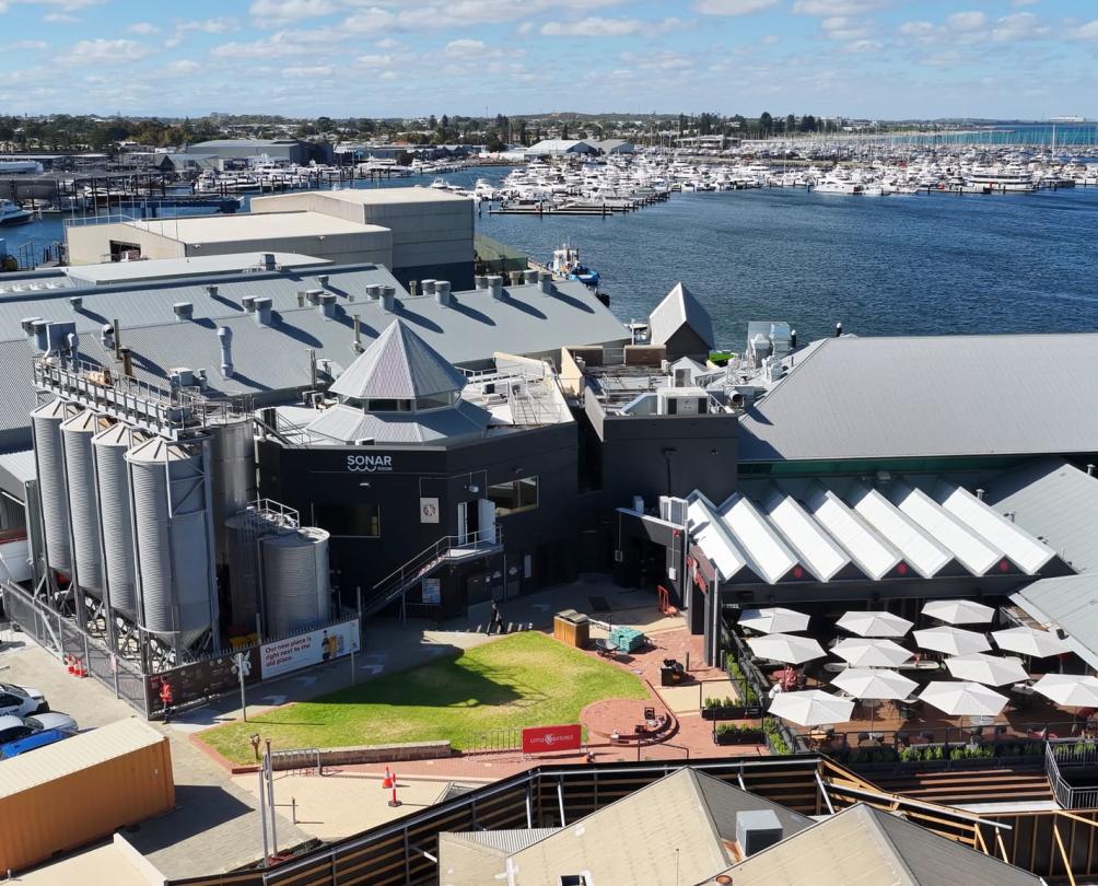 Aerial view of Little Creatures brewery in Fremantle
