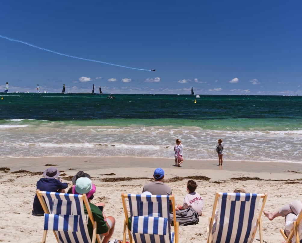 Spectators at Bathers Beach for Sail GP Perth