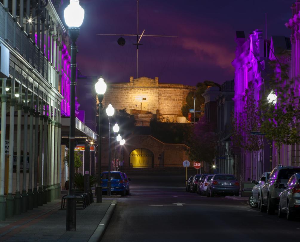 looking down high street to round house 
