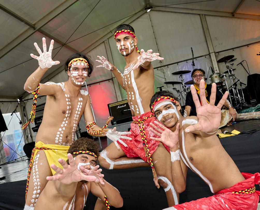 boys dancing in traditional clothing 