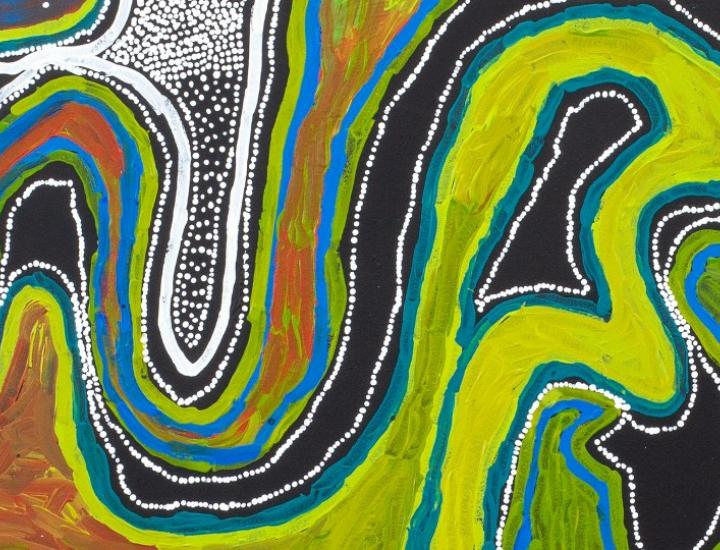 Aboriginal painting of Wagyl or snake 