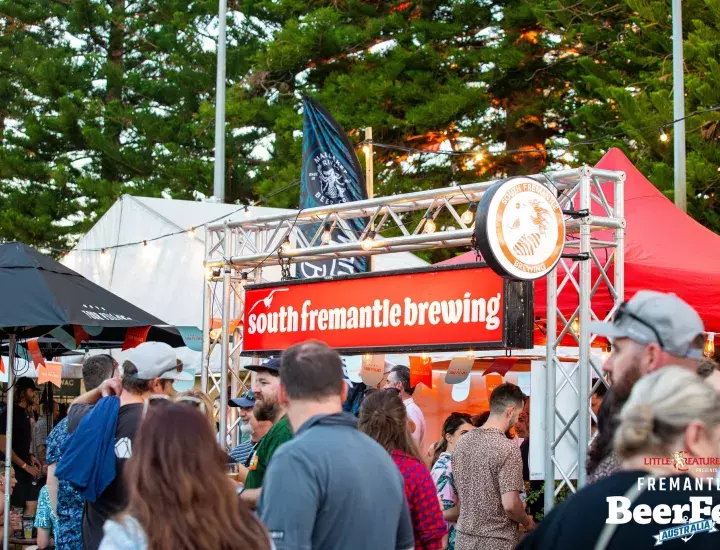 South Freo Brewing sign at stall at Fremantle BeerFest