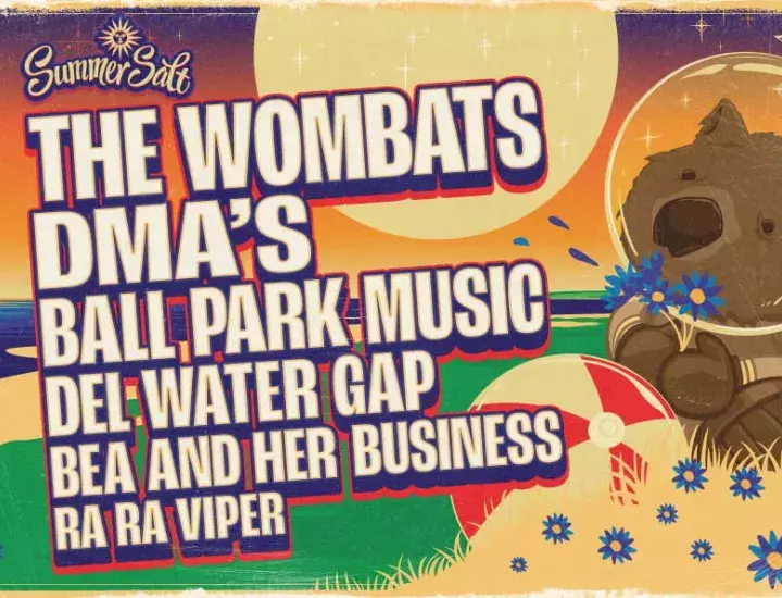 SummerSalt lineup picture with The Wombats, DMA's, Del Water Gap, Bea and her business and Ra ra viper