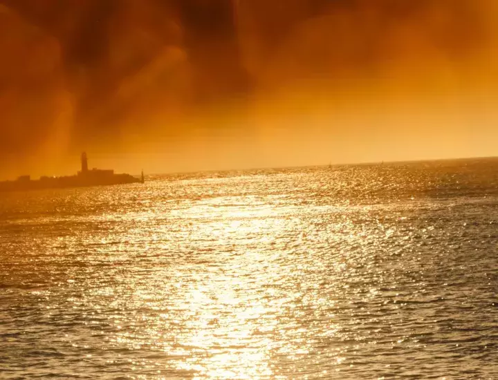 Picture of a hazy sunset