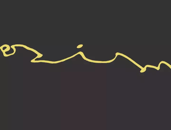 yellow squiggly line on a black brackground