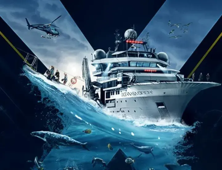 a poster for OceanXplorers school holidays exhibition